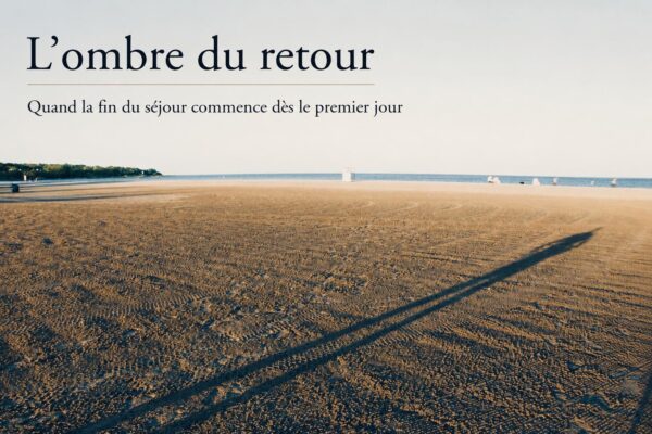 L'ombre sur une plage métaphore de celle qui plane sur le retour