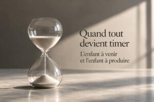 Le sablier montre l'écoulement du temps qui passe.
